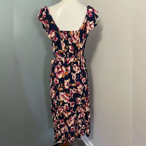 🚨 Band of gypsies Ruffle open front midi floral dress - Picture 6 of 8